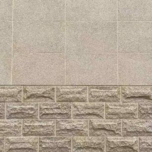 东莞 黄金麻自然面蘑菇石配荔枝面干挂