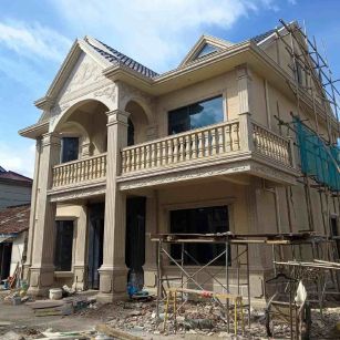 东莞 黄金麻花岗岩石材私人别墅雕花门楼柱阳台栏杆