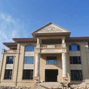 东莞 黄金麻花岗岩别墅外墙干挂