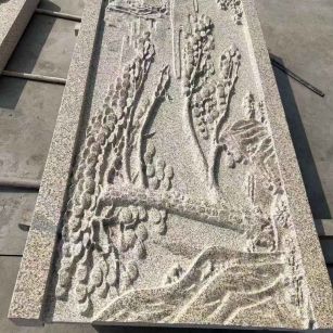 东莞 黄金麻雕刻板浮雕迎客松