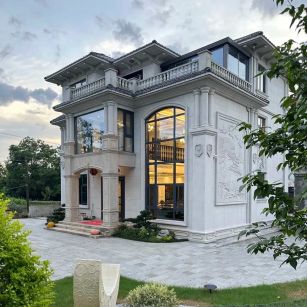 东莞 白麻花岗岩私人别墅干挂石材豪华定制