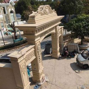 东莞 黄金麻荔枝面花岗岩别墅门楼