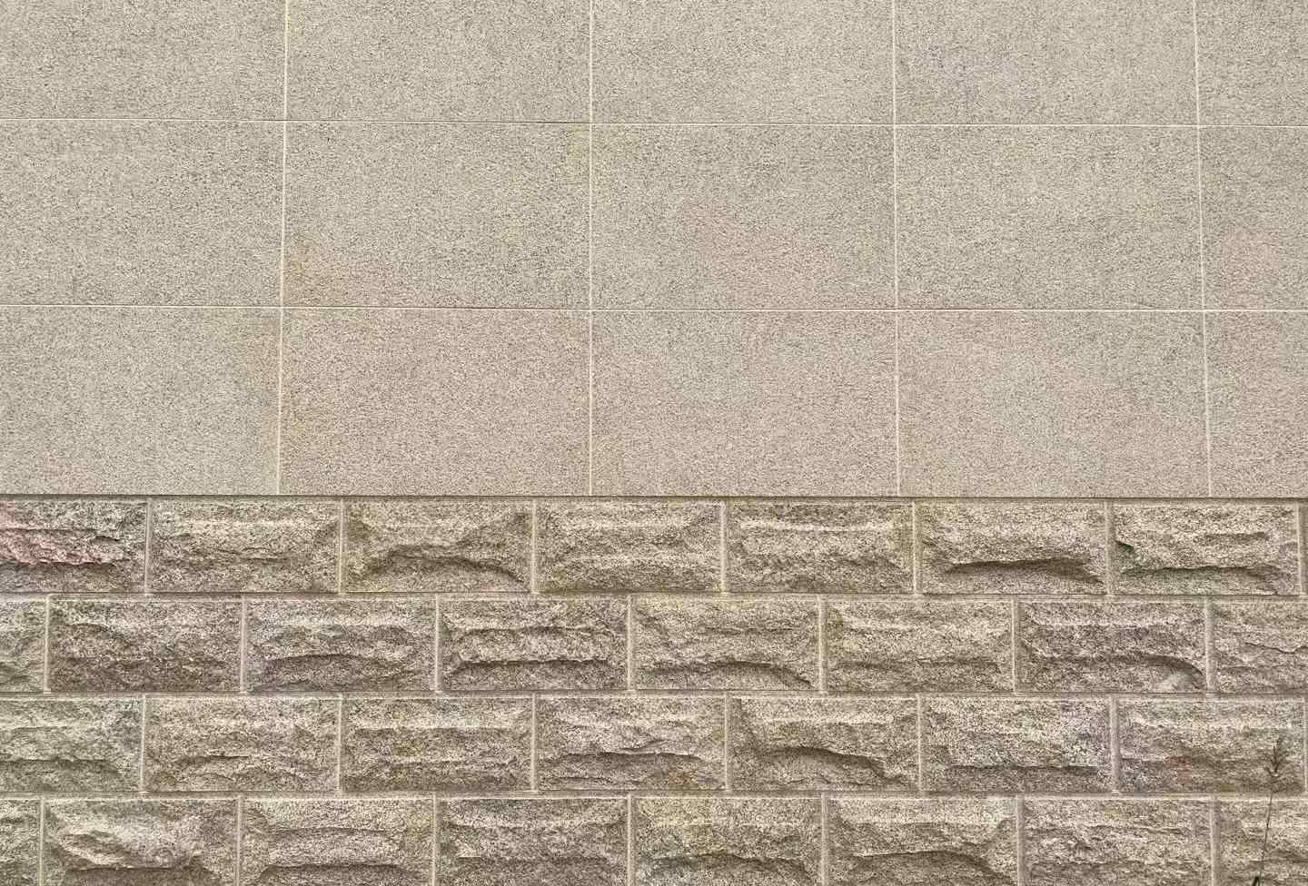 东莞 黄金麻自然面蘑菇石配荔枝面干挂