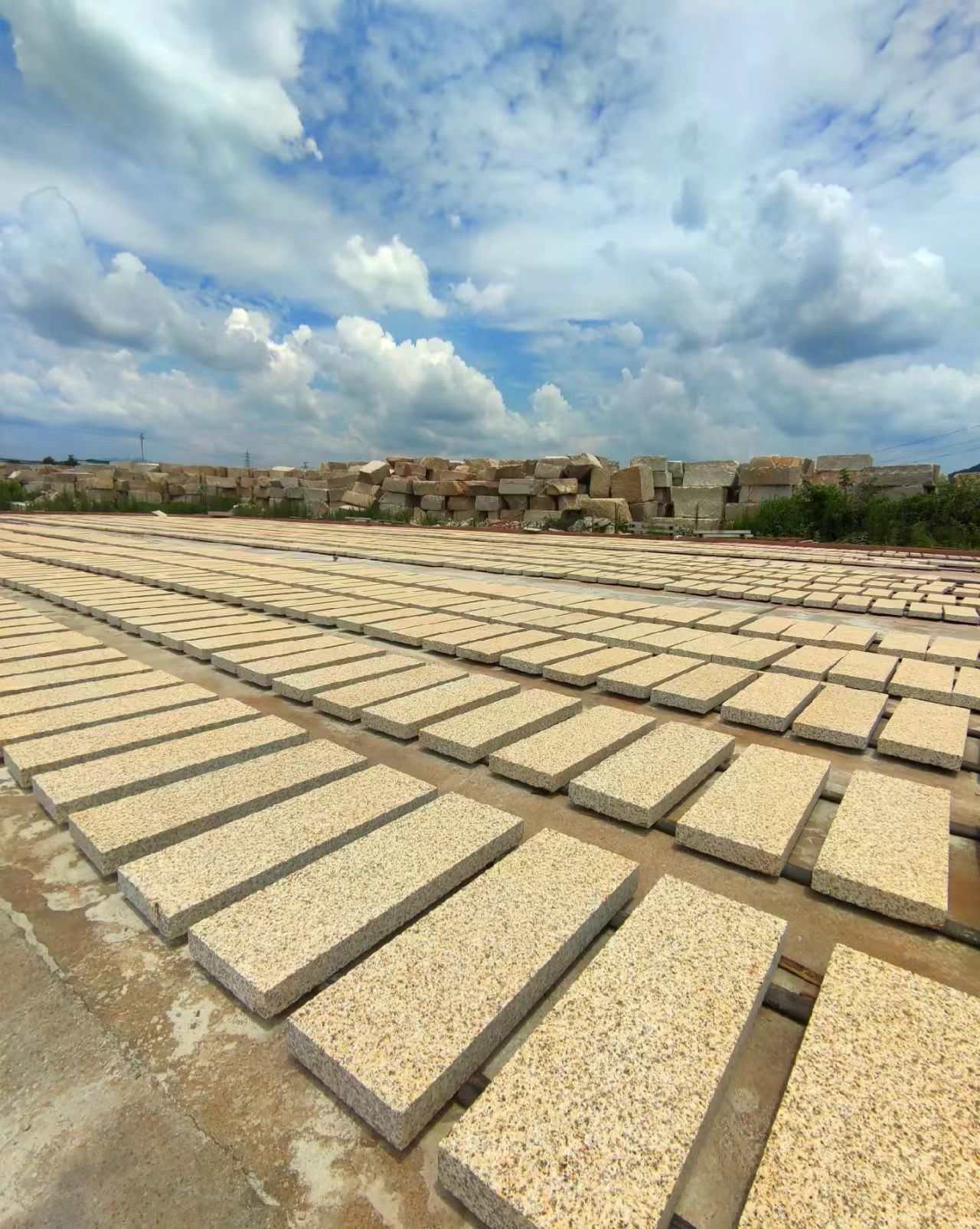 东莞 黄金麻花岗岩荔枝面地铺石防护中