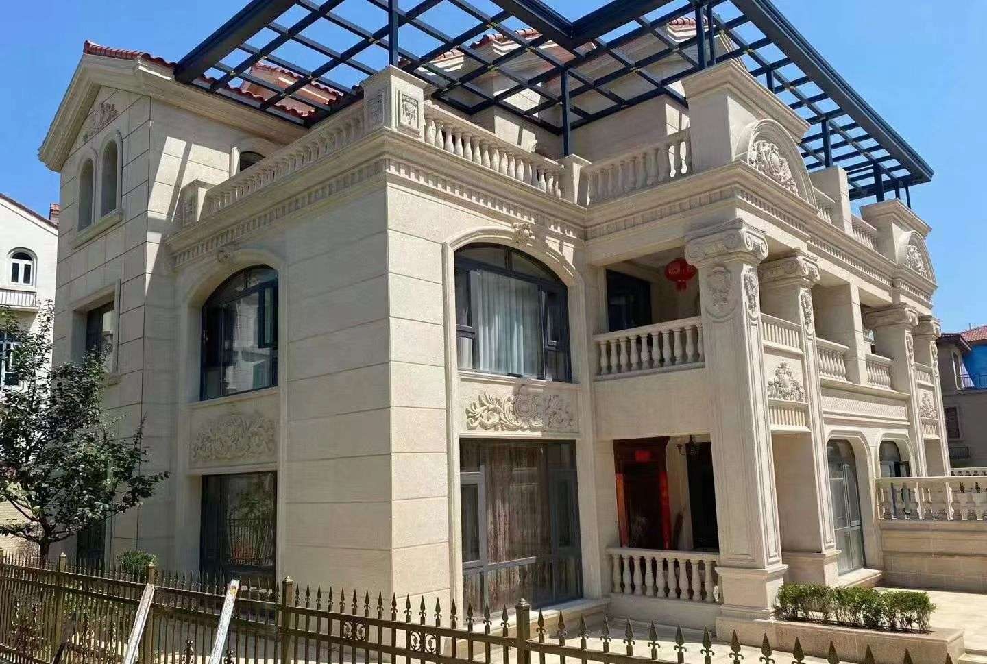 东莞 黄金麻花岗岩荔枝面别墅外墙干挂