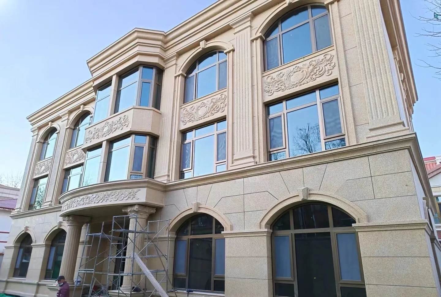 东莞 黄金麻花岗岩别墅外墙干挂